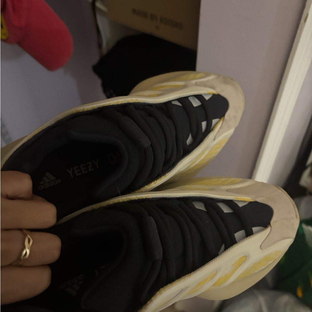 Yeezy Black and Cream Sneakers